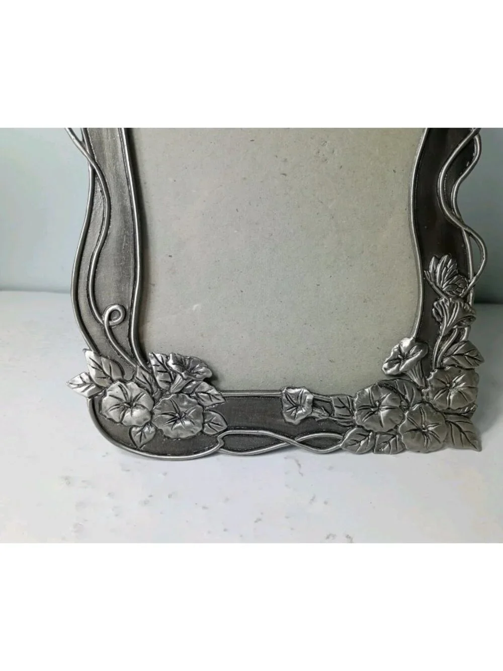 Vintage Papel Giftware Hummingbird Pewter Frame 8 x 6.5 Hibiscus Tropical